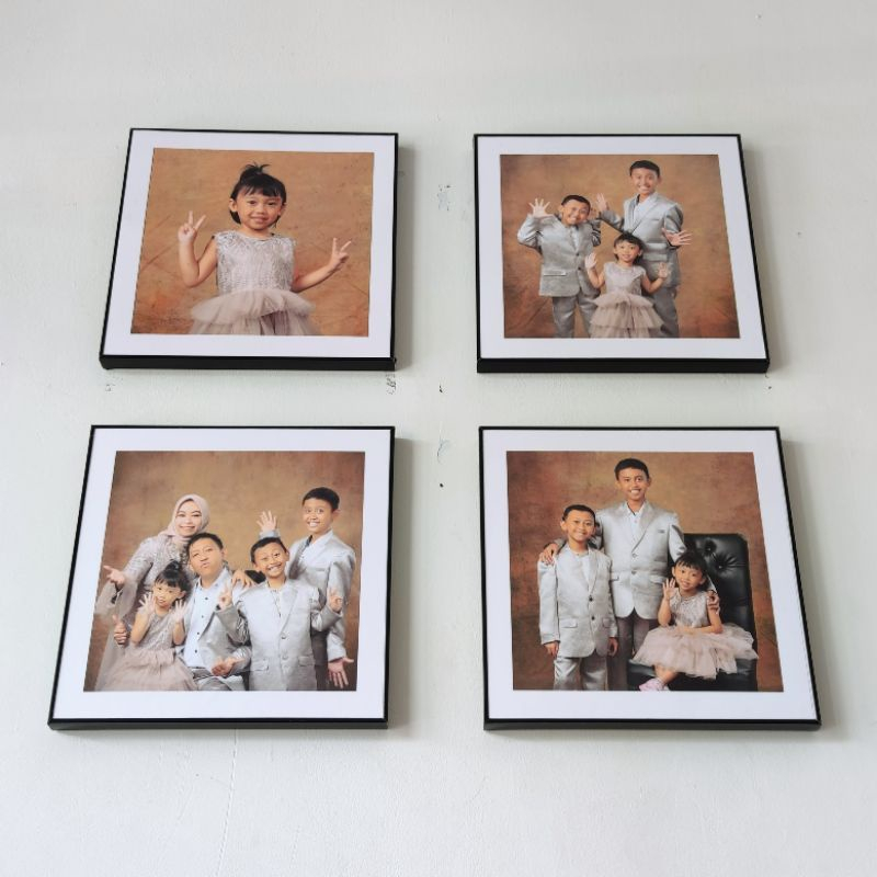 Jual Cetak Foto + Bingkai Fiber Photo Frame Block Blok 20x20 Tanpa Paku ...