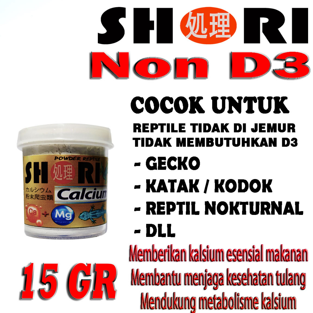 Jual SHORI CALCIUM POWDER NON VITAMIN D3 KALSIUM REPTILE GECKO KATAK ...