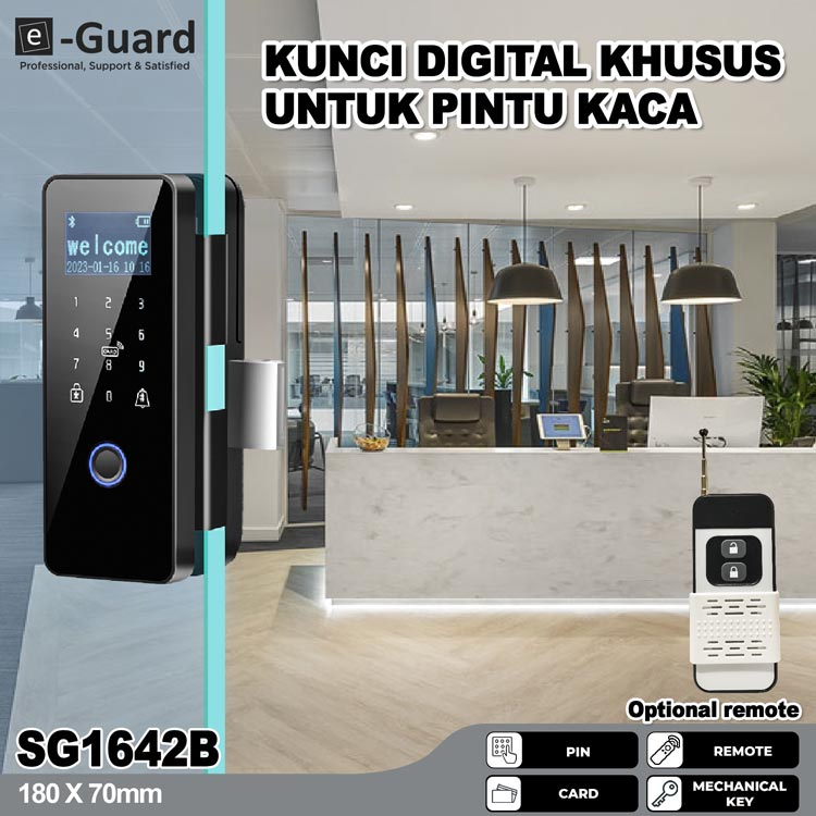 Jual e-Guard SG42B Smart Fingerprint Digital Glass Lock Kunci Pintu ...