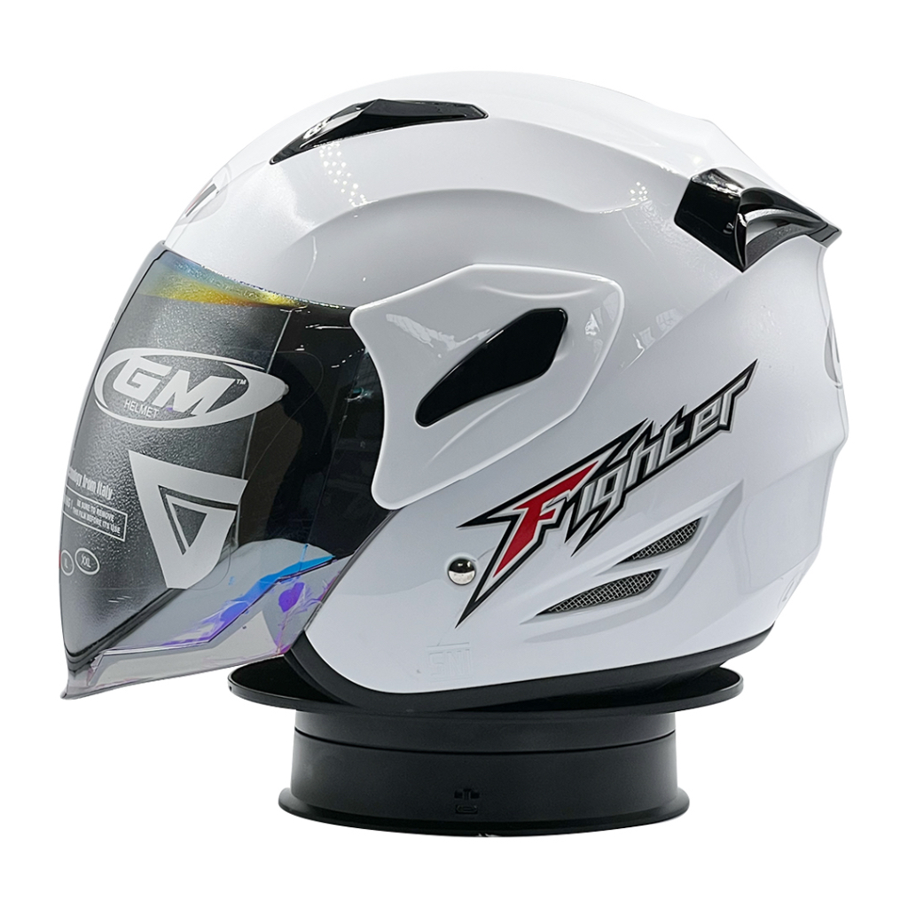 Jual Helm GM Fighter Solid White | Shopee Indonesia
