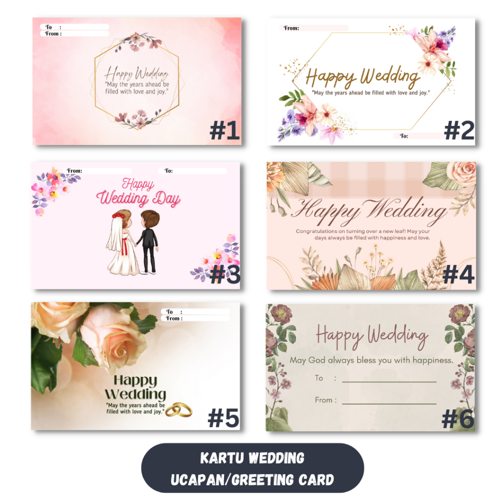 Jual Kartu Ucapan Happy Wedding | Kartu Ucapan Pernikahan | Greeting