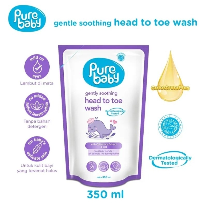 Jual Pure Baby Gently Soothing Head to Toe Wash Refill 350 ml Shopee