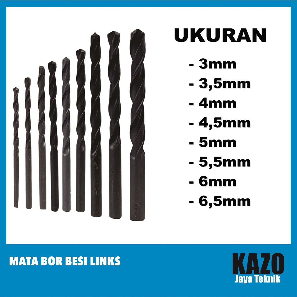 Jual Mata Bor Besi Links (Harbin) / Mata Bor Besi Hitam 3 3,5 4 4,5 5 5 ...