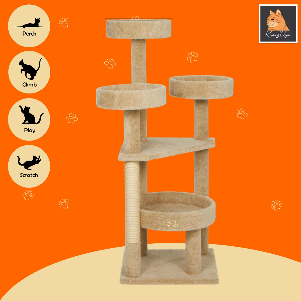 Cat Tree Panjatan Kucing Cakaran Kucing Mainan Kucing Persia Tempat Tidur Kucing Anggora Kandang Kucing
