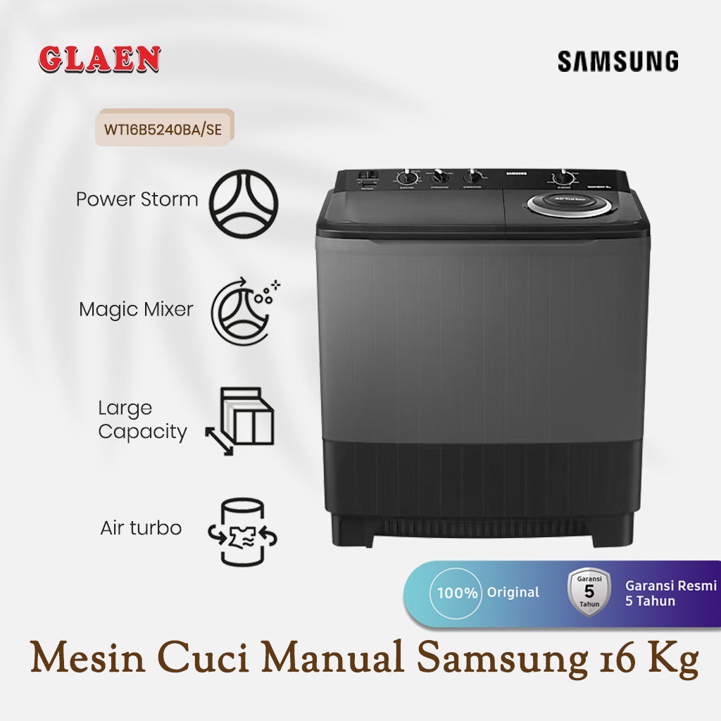 Jual Mesin Cuci Manual Samsung 16Kg WT16B5240BA/SE | Mesin Cuci 2 ...