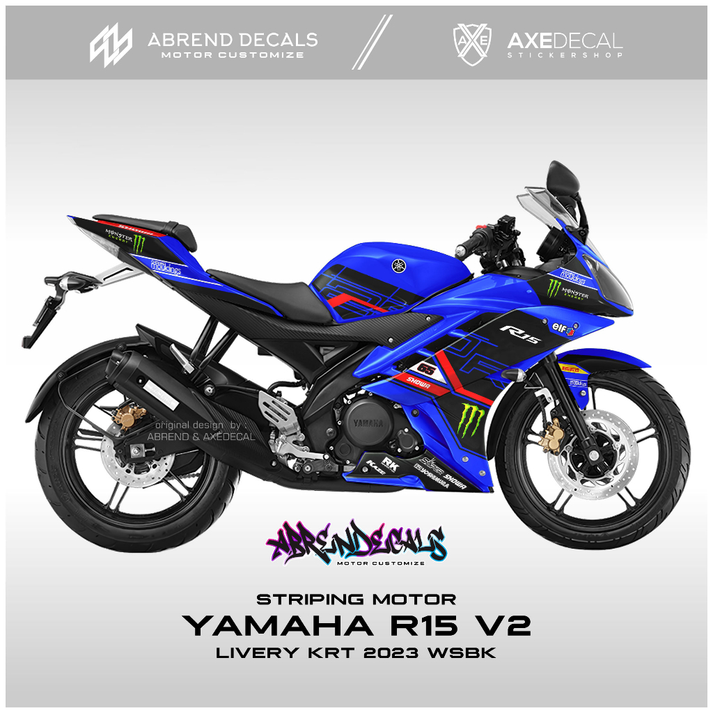 Jual STRIPING YAMAHA R15 V2 KRT 2023 WSBK RACING / STIKER MOTOR R15 V2 ...