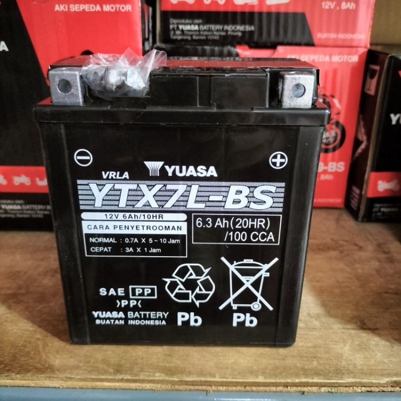 Jual Aki Original YUASA YTX7L-BS MF Accu kering YTX7LBS Motor Vespa