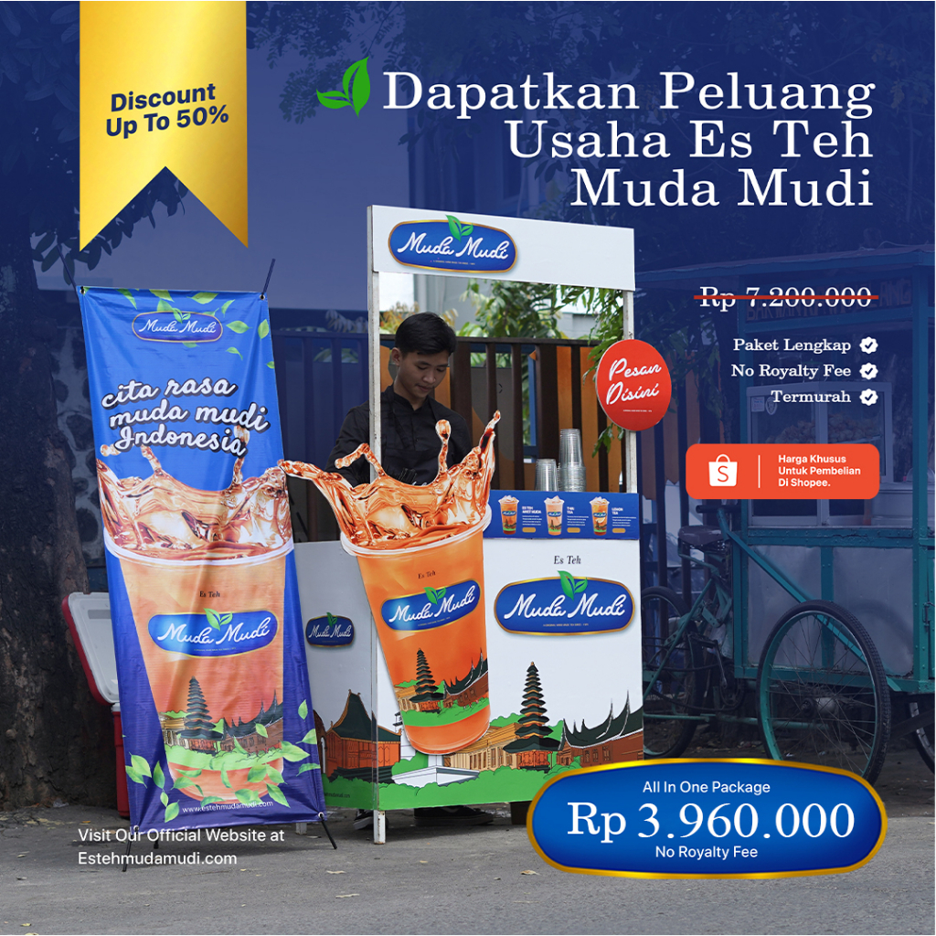 Jual Paket Usaha Es Teh Muda Mudi Kemitraan 100 Untung Shopee