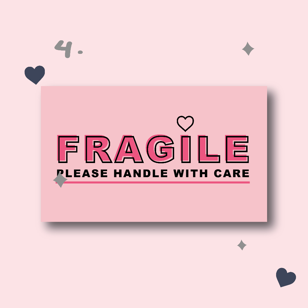 Jual Small Sticker Fragile Aesthetic Sticker Pengiriman Pecah Belah