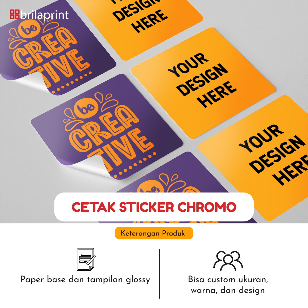 Jual Cetak Sticker Chromo A3+ (Tidak Anti Air) | Cutting Kiss Cut ...