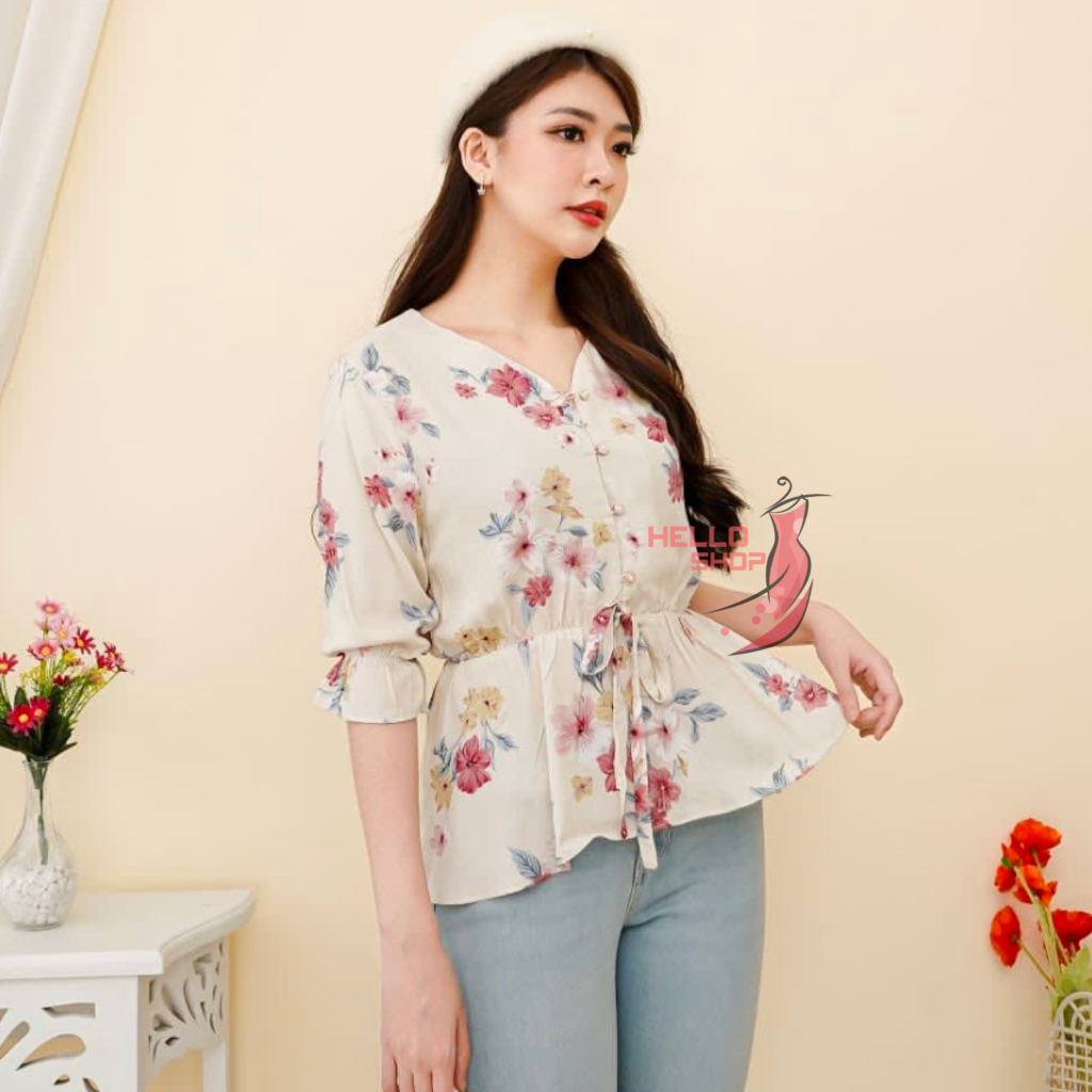 Jual Helloshop Atasan Wanita Verina Blouse Fashion Cewek Pakaian