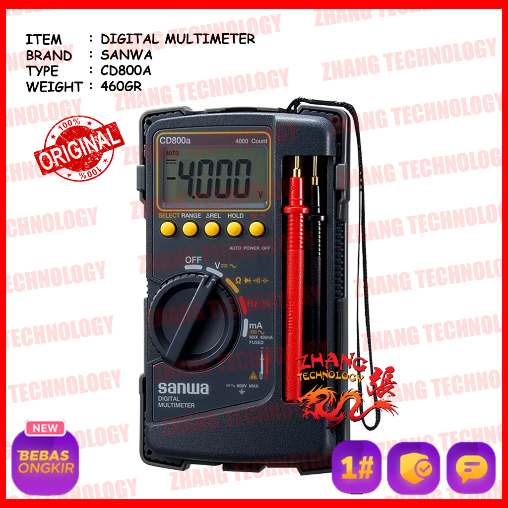 Jual MULTIMETER DIGITAL SANWA CD800A MULTITESTER CD 800 A AVOMETER ORI