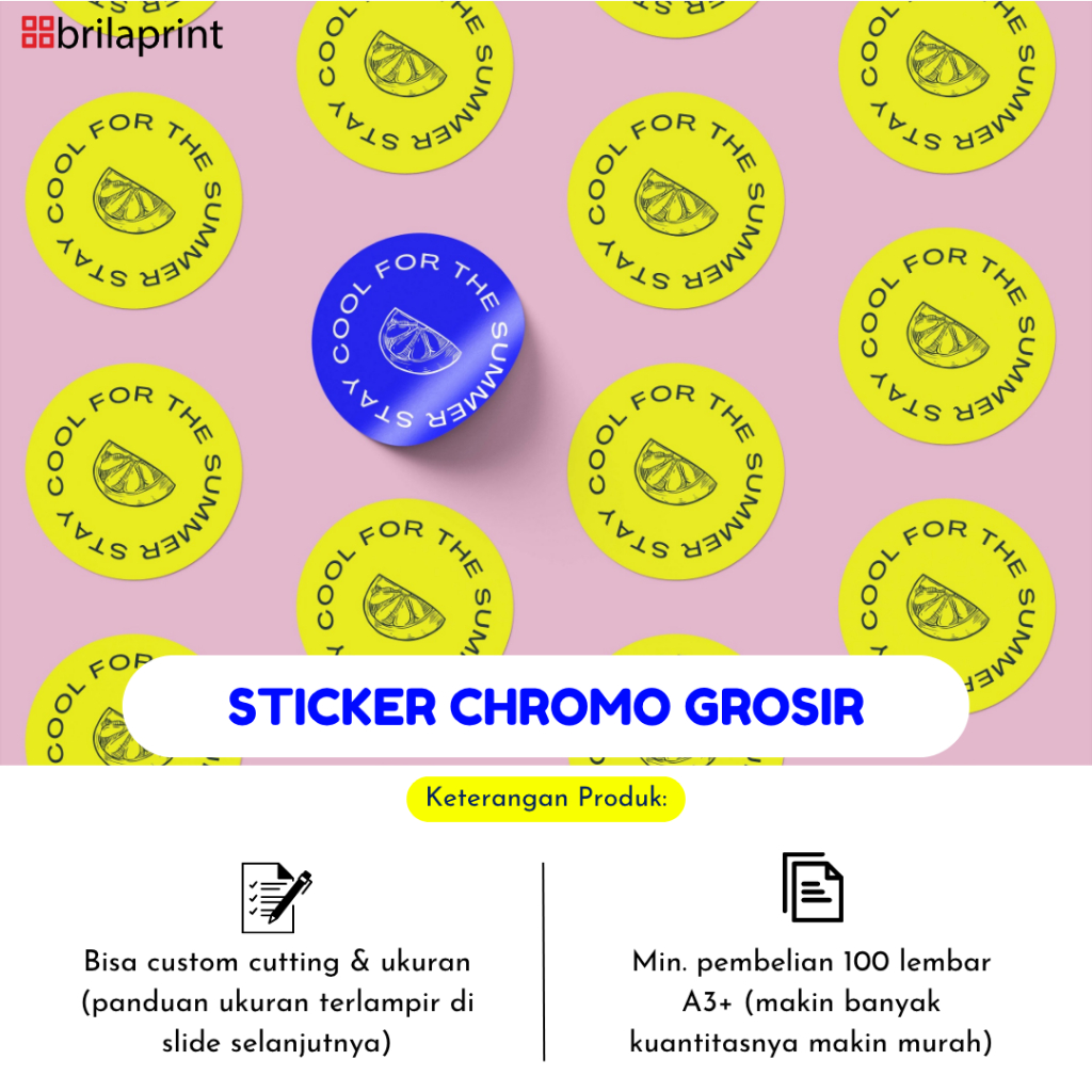 Jual Cetak Stiker Chromo A3 Kiss Cut Stiker Label Kemasan Grosir Shopee Indonesia 8116