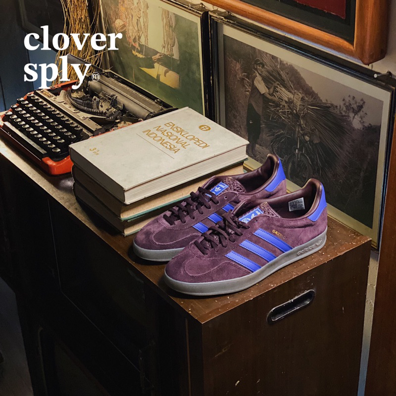 adidas gazelle silver green womens Adidas Gazelle Indoor Shadow Maroon Semi Lucid Blue Simple Brown IG998   juanma-shop