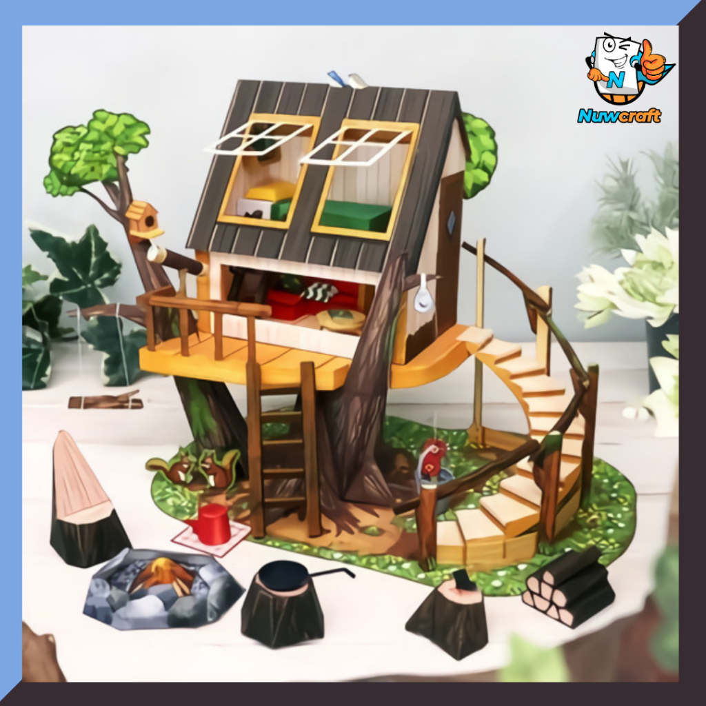 Nuwcraft Mniature Kerajinan Papercraft Rumah Pohon