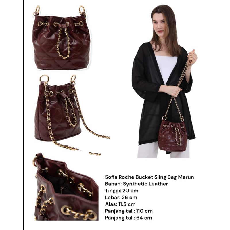 Sell Sofia Roche Bucket Sling Bag Maroon Small-bags