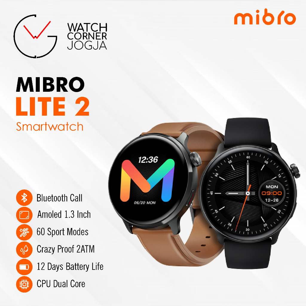 Jual Mibro Lite 2 AMOLED Smartwatch Sport Bluetooth Call Waterproof ...