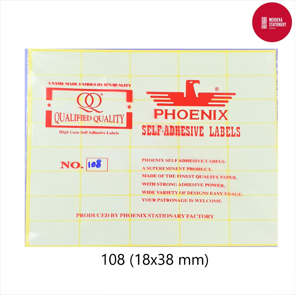 Jual Stiker/Sticker/Label Harga Nama Undangan Tempel Phoenix No. 103 ...
