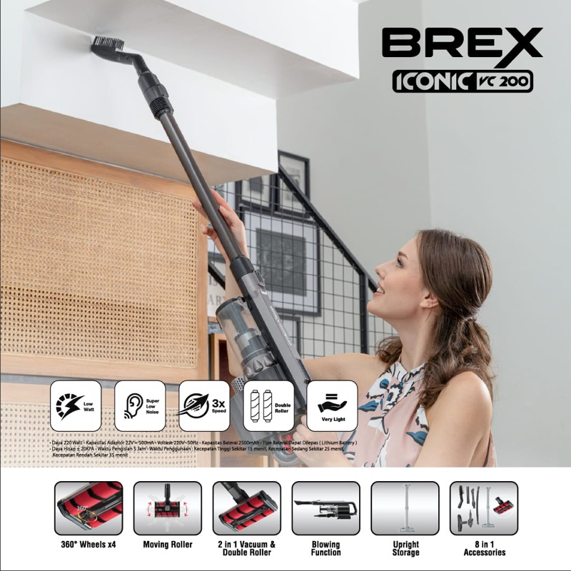 Jual VACUUM CLEANER CORDLESS WIRELESS SYSTEM BREX ICONIC VC 200
