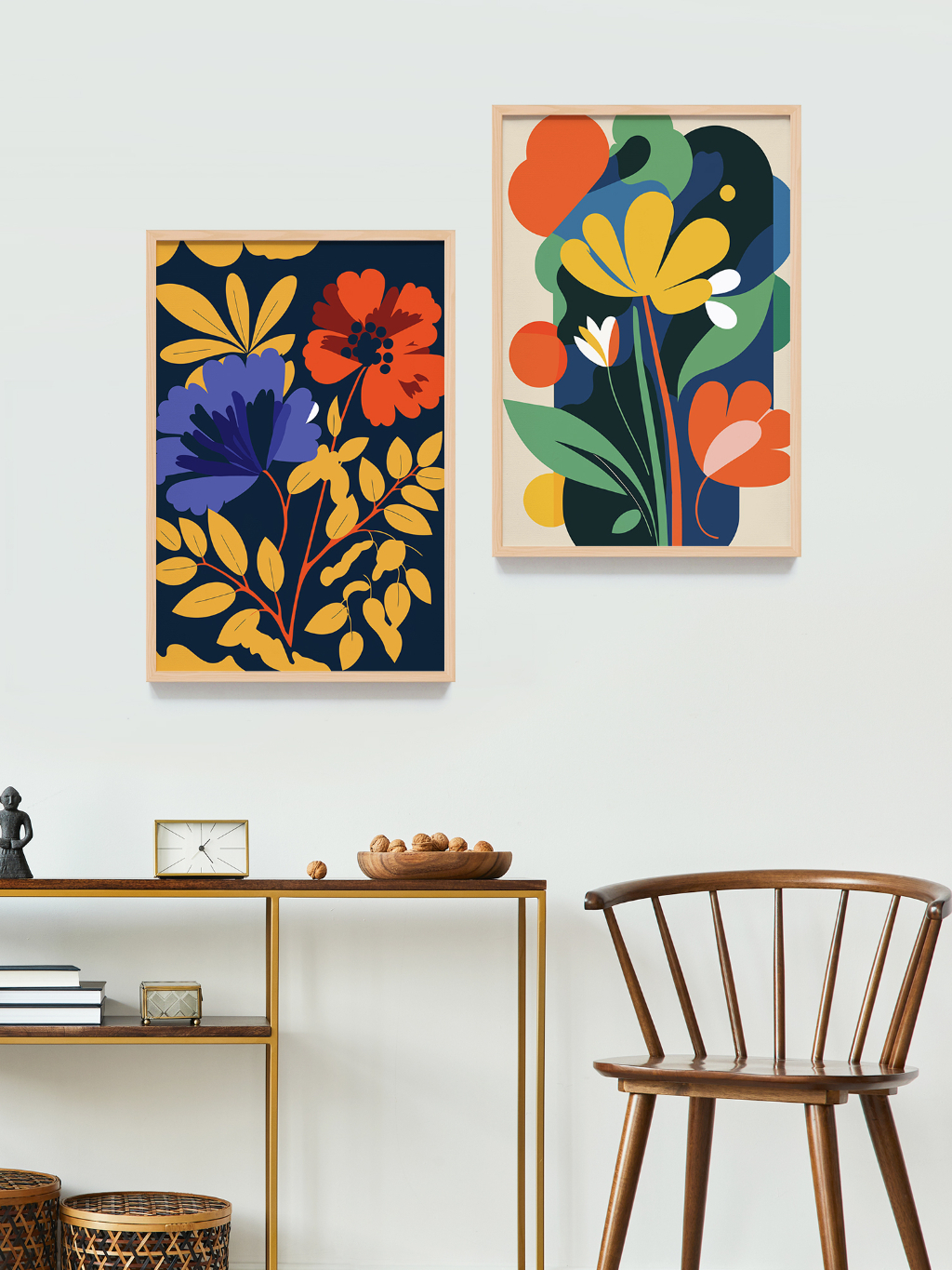 Jual Lukisan Print Bunga Dengan Frame Kayu Untuk Dekorasi Rumah Resto ...