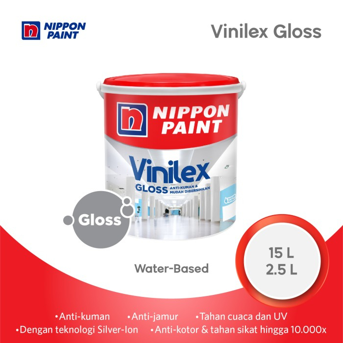 Jual CAT TEMBOK INTERIOR NIPPON PAINT VINILEX GLOSS (2,5 LITER ...