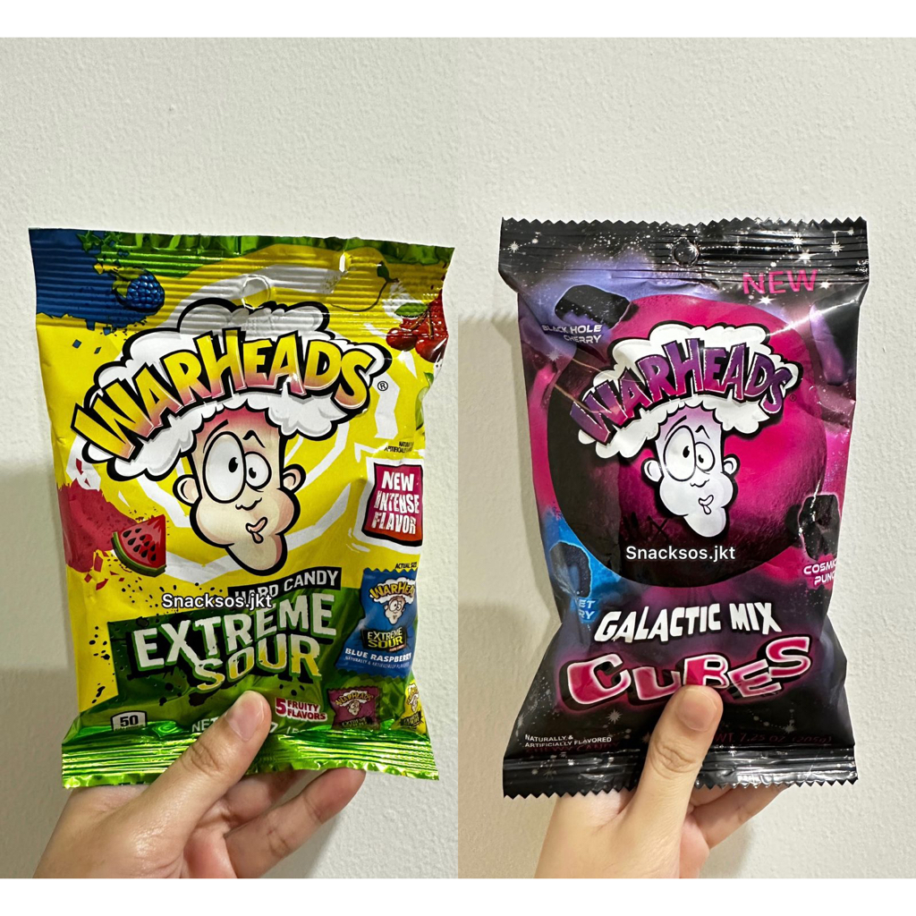 Jual WARHEADS EXTREME SOUR HARD CANDY / GALACTIC MIX CUBES CANDY ...