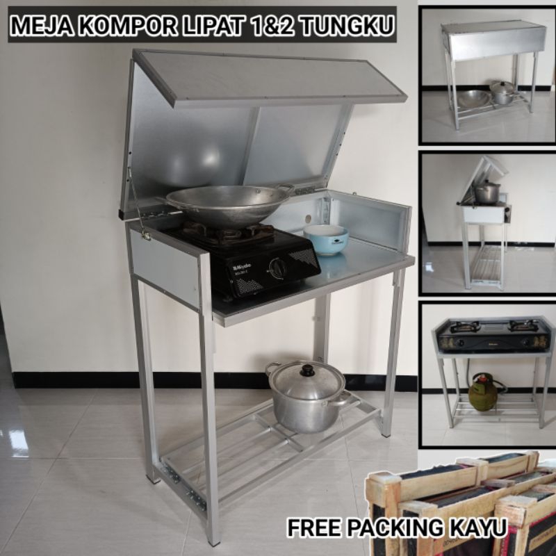 Jual Meja Kompor Lipat Aluminium Satu Tungku Dan Dua Tungku Shopee Indonesia