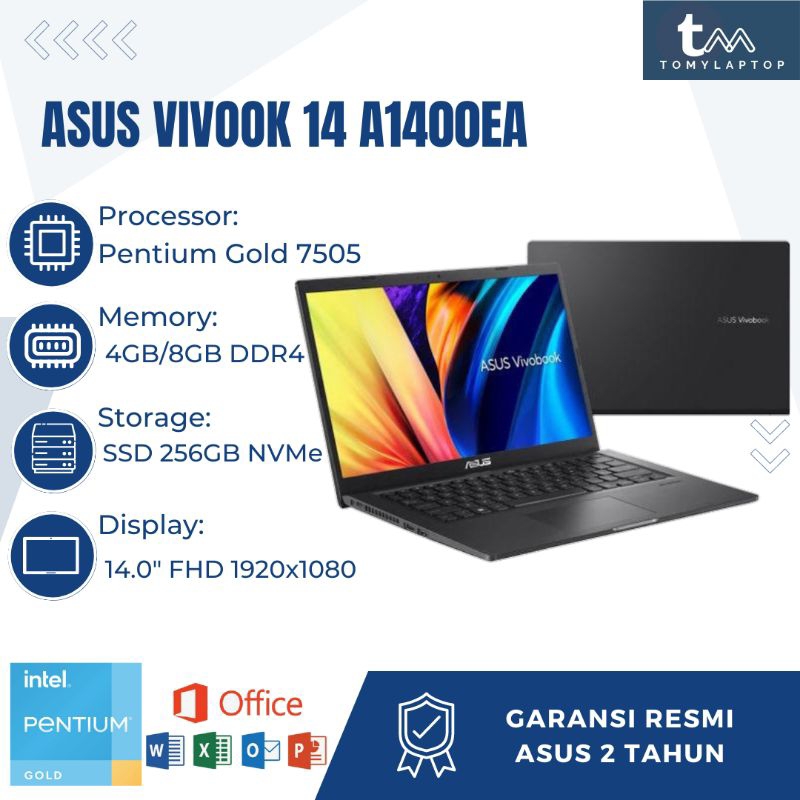 Jual LAPTOP BARU ASUS VIVOBOOK 14 A1400EA PENTIUM GOLD 7505 RAM 4GB RAM 8GB SSD 256GB Shopee