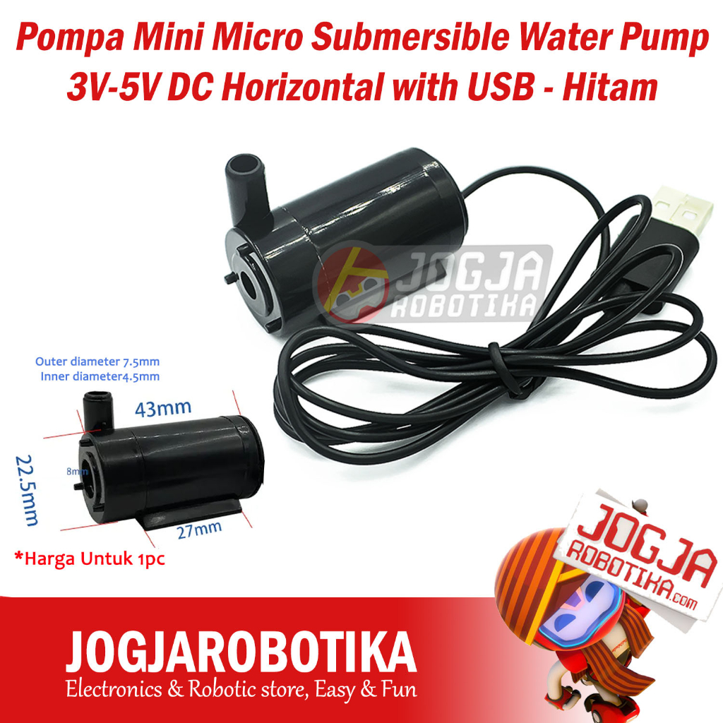 Jual Pompa Mini Micro Submersible Water Pump 3V 5V DC Pompa Air Mini ...