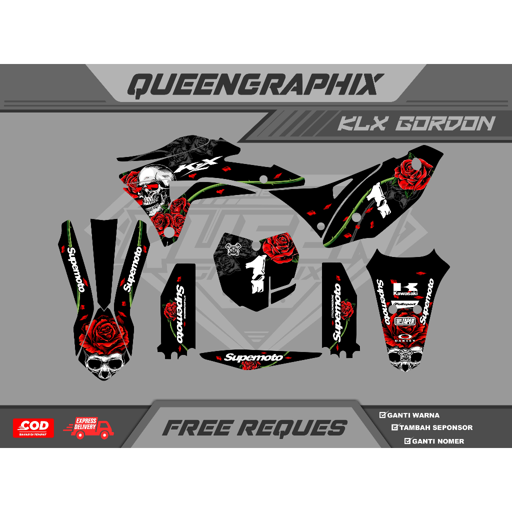 Jual Decal Gordon Decal Klx Gordon Full Body Supermoto Bisa Request