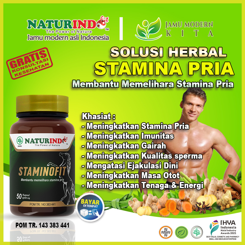 Jual Naturindo Staminofit Obat Herbal Membantu Memelihara Stamina Pria