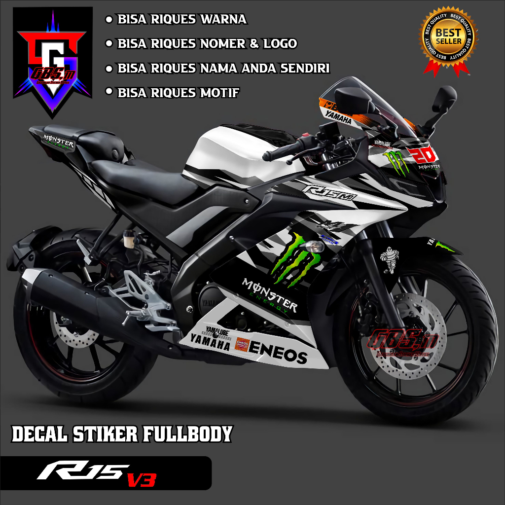 Jual Decal Variasi Motor R15 V3 Fullbody Stiker Motor R15 V3 Fullbody ...