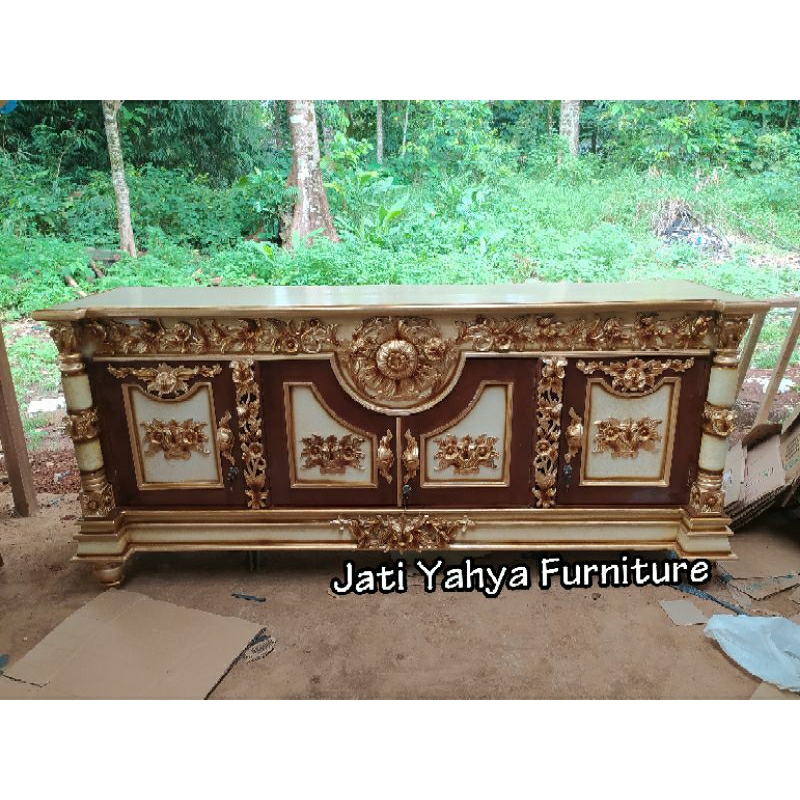 Jual Buffet Tv jati Bulan Bahan kayu jati Tua TPK perhutani Shopee