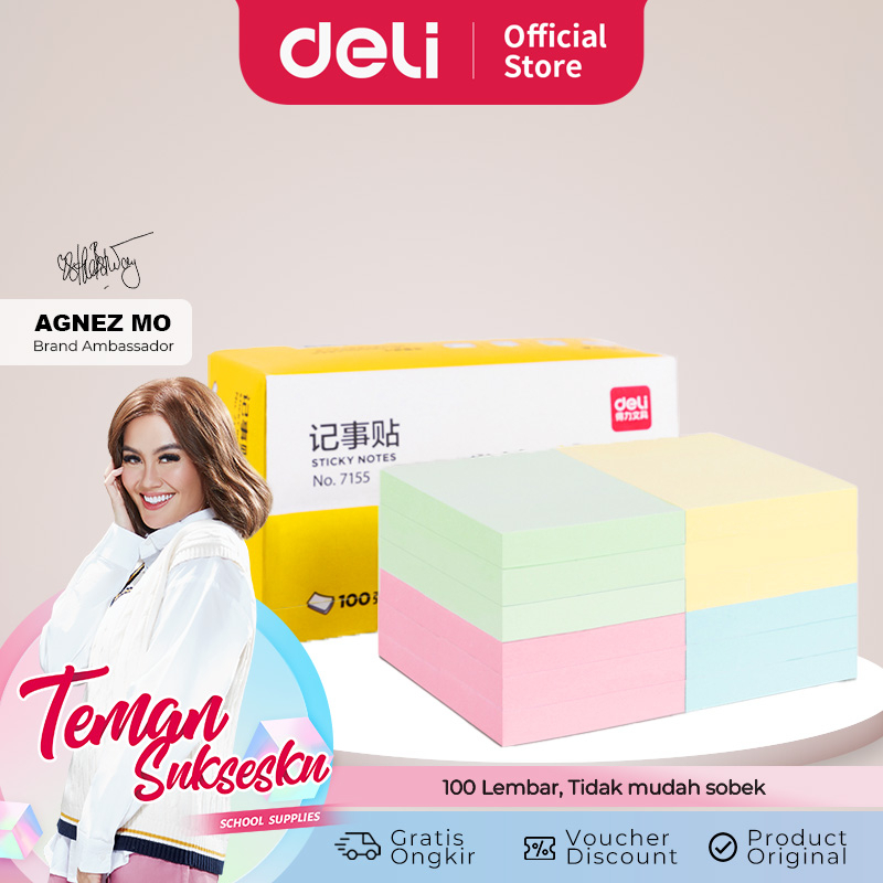 Jual Deli Sticky Notes / Memo Tempel / Kertas Penanda 100 Lembar ...