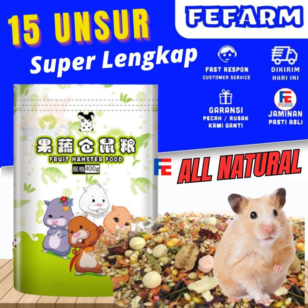 Jual Hamster Food Natural Makanan Hamster 400gr Shopee Indonesia