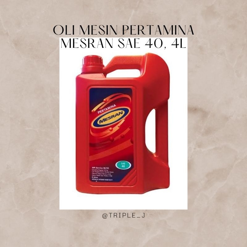 Jual Oli Mesin Mobil Bensin PERTAMINA MESRAN SAE 40 4 Liter | Shopee ...