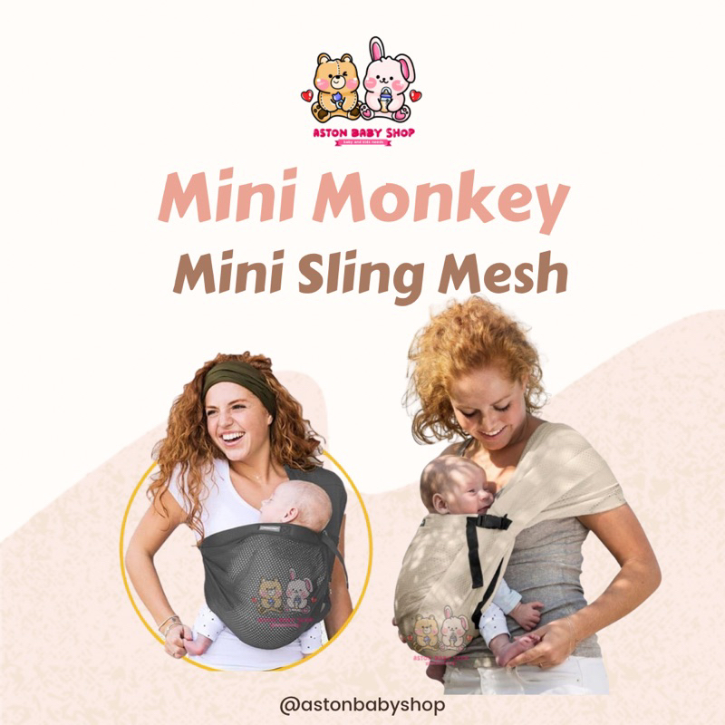 Jual Minimonkey Mini Sling Mesh 2in1 Mini Monkey Gendongan Bayi ...