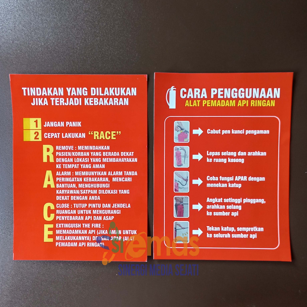 Jual Stiker Cara Penggunaan APAR Stiker Kebakaran Sticker Tindakan Bila Kebakaran Shopee