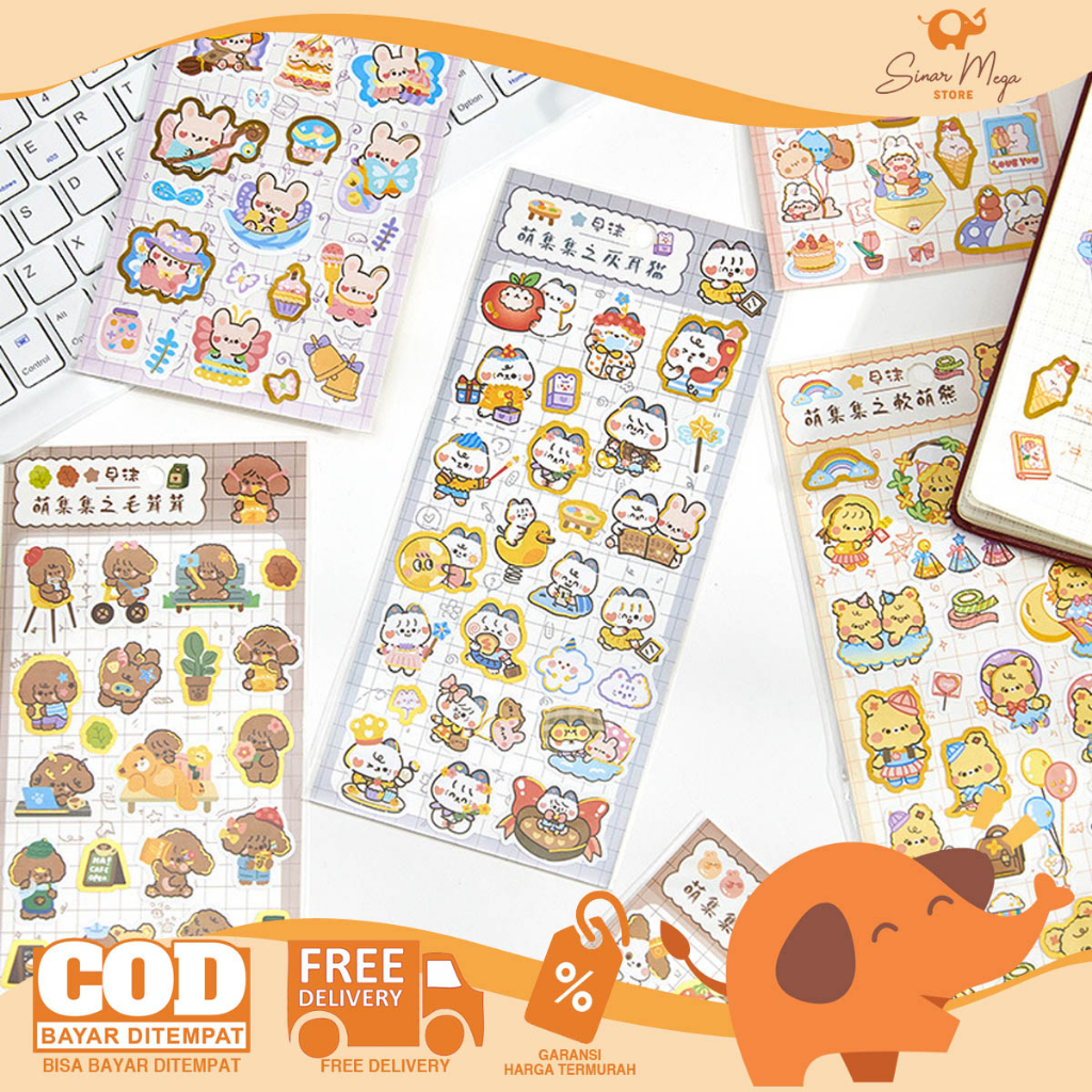 Jual Moejiji Cute Animals Diary Deco Stickers / Stiker Tempel Dekorasi ...