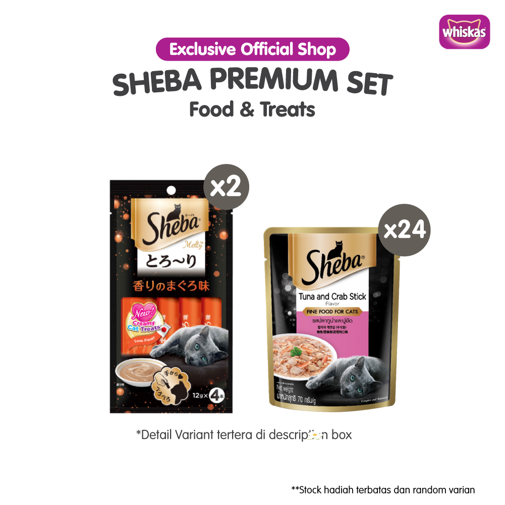 Jual SHEBA Makanan Kucing Basah Pouch 70 gr + SHEBA Melty Snack Kucing ...