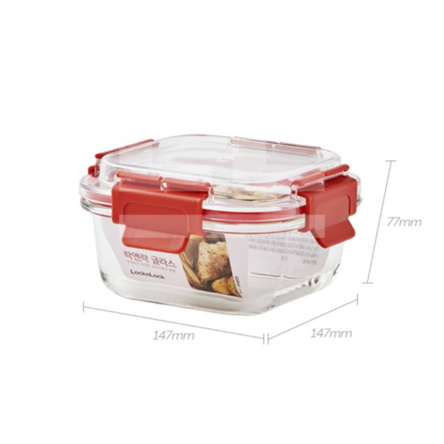 Jual Lock & Lock LLG 239 Tritan Cap Square Oven Glass Container 520ml