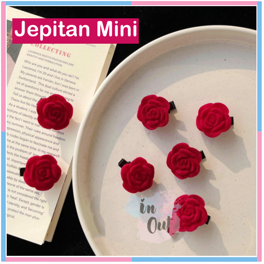 Jual Jepitan Rambut / Jepit rambut mawar merah pita merah anak dewasa Korea  Kid Red Rose Hairpin Red Ribbon Pretty Hairpin Jepitan Rambut classic  Fashion Hair clip adult and kid ACC53 |