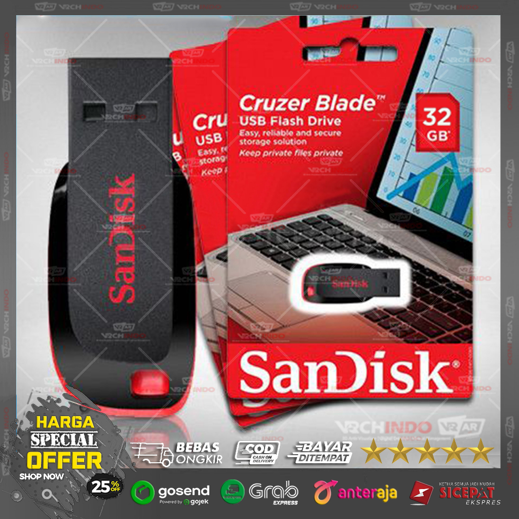 Jual Sandisk Cruzer Blade Cz50 Flashdisk Original 32gb Garansi Resmi Shopee Indonesia