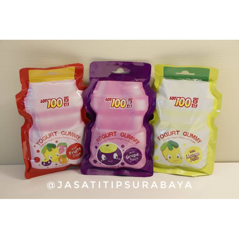 Jual Lot 100 Yogurt Gummy Jelly Malaysia (Grape / Mango Juice) Shopee