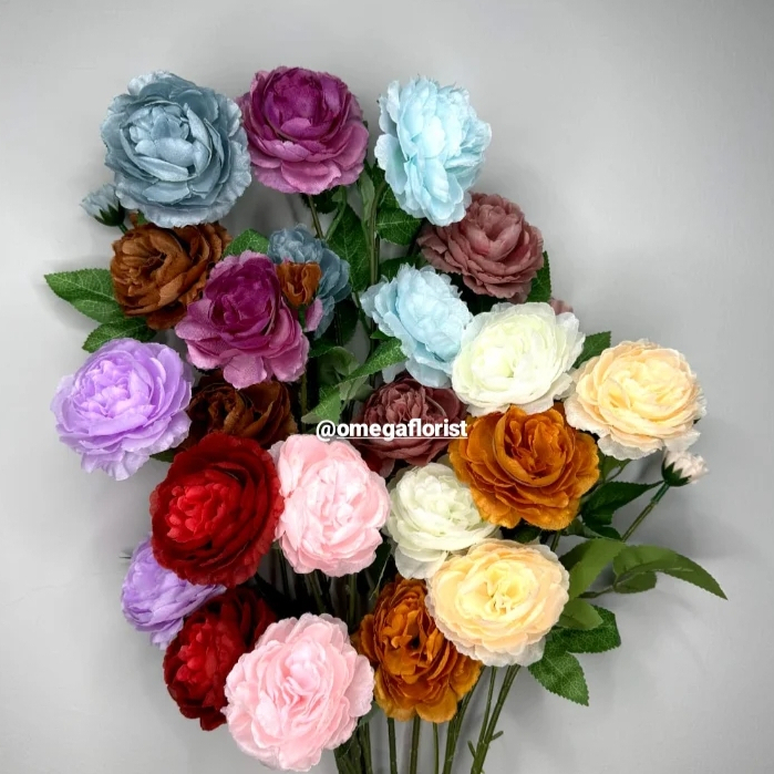 Jual Artificial Flower Bunga Peony Autumn Style Palsu Plastik Dekorasi