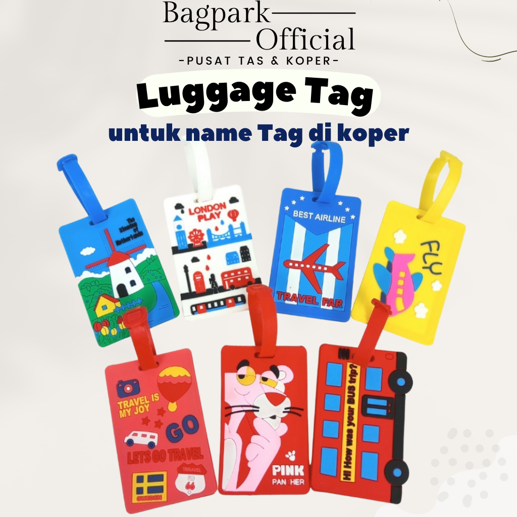 Jual Luggage Tag Label Koper Gantungan Koper Name Tag Koper Luggage Motif Lucu Bahan Silikon