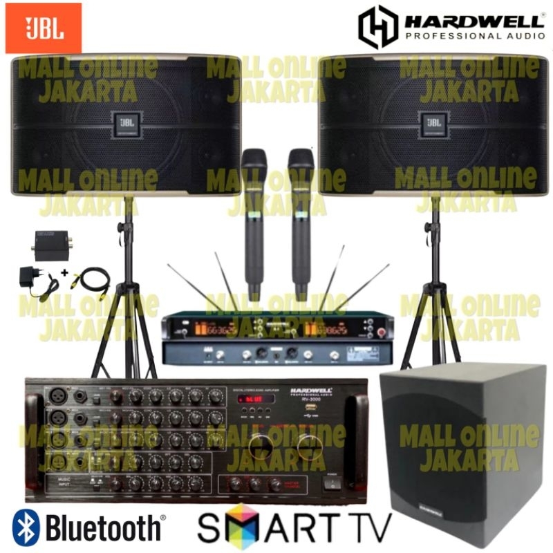Jual Paket sound system JBL 10 inch lengkap + subwoofer aktif hardwell
