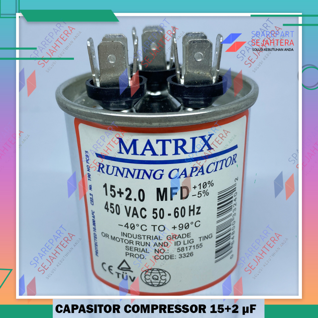 Jual KAPASITOR CAPASITOR DOUBLE AC MESIN KIPAS FAN KOMPRESOR COMPRESOR ...
