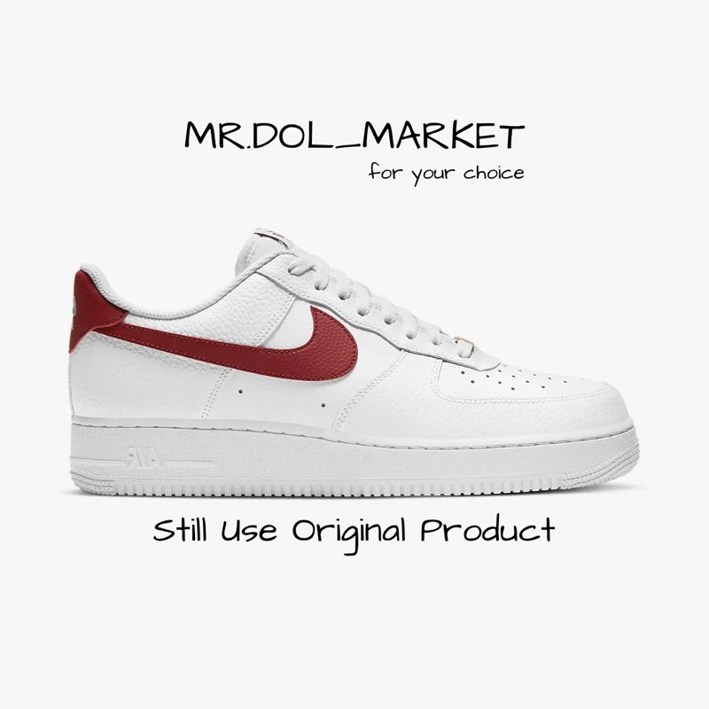 Jual Nike Air Force 1 '07 White Team Red Mens - 100% Original