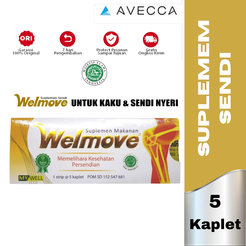 Jual Welmove Suplemen Sendi 1 Strip Isi 5 Kaplet Badan Kaku Pegal Nyeri Sendi Tulang 5436